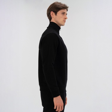  Everlast Bronx NYC Half Zip Regular Erkek Siyah Sweatshirt