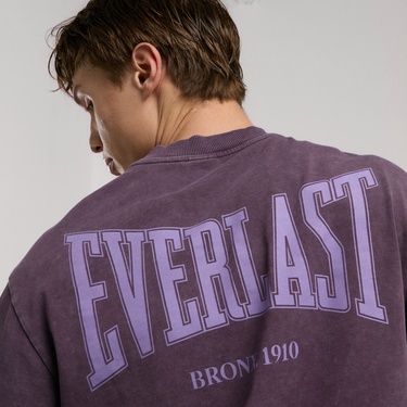  Everlast Bronx 1910 Oversize Erkek Mor T-Shirt