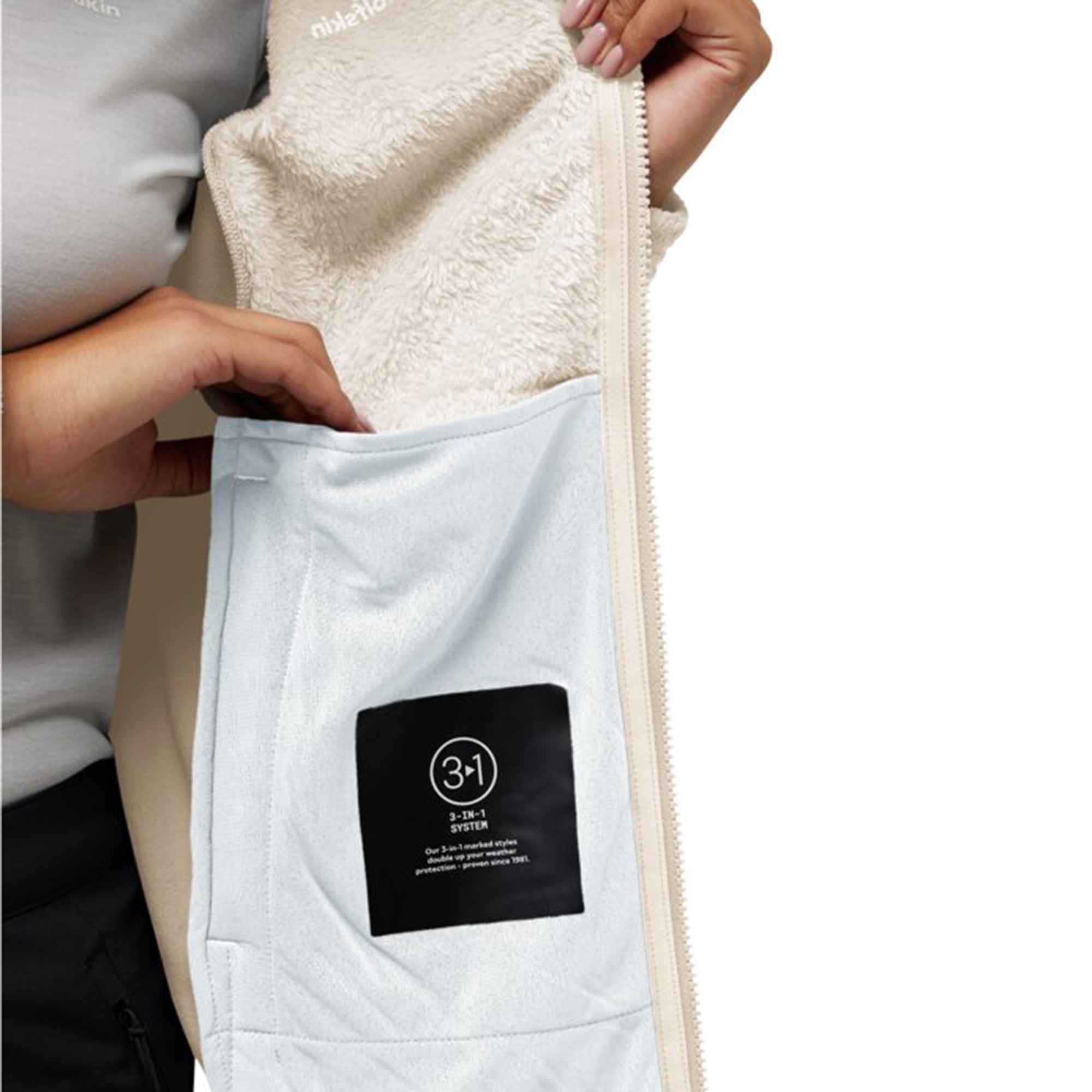 Jack Wolfskin Rotwand Full Zipped Kadın Krem Ceket