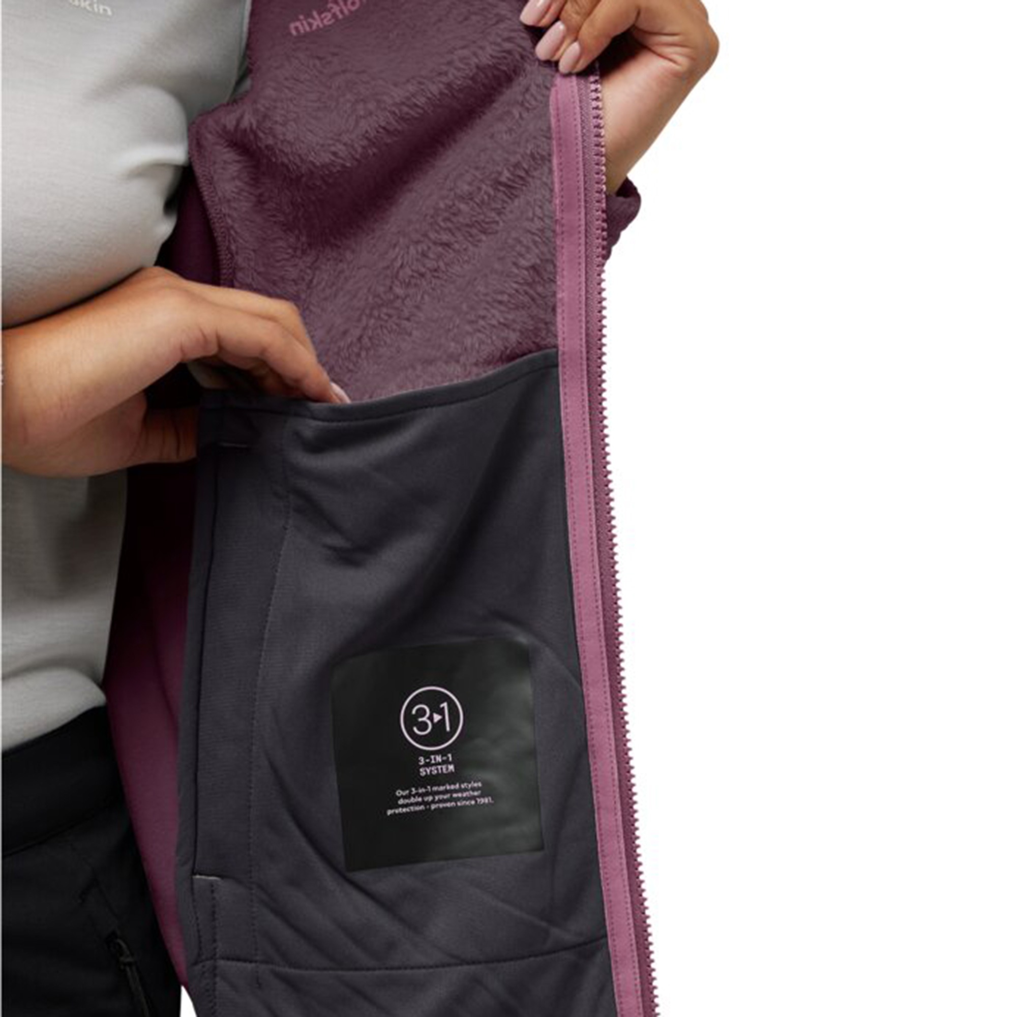 Jack Wolfskin Rotwand Full Zipped Kadın Mor Ceket