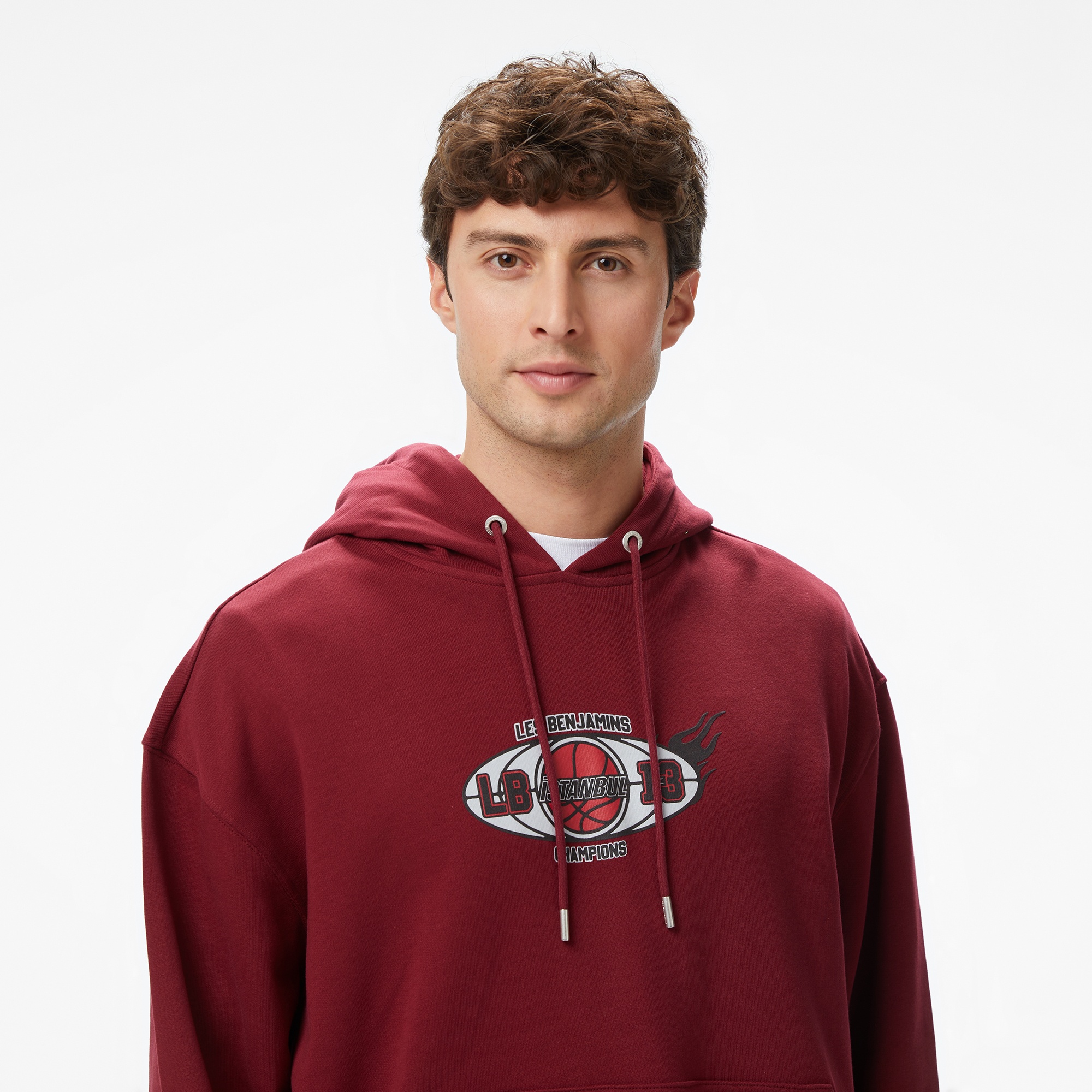 Les Benjamins Essentials 704 Erkek Bordo Sweatshirt