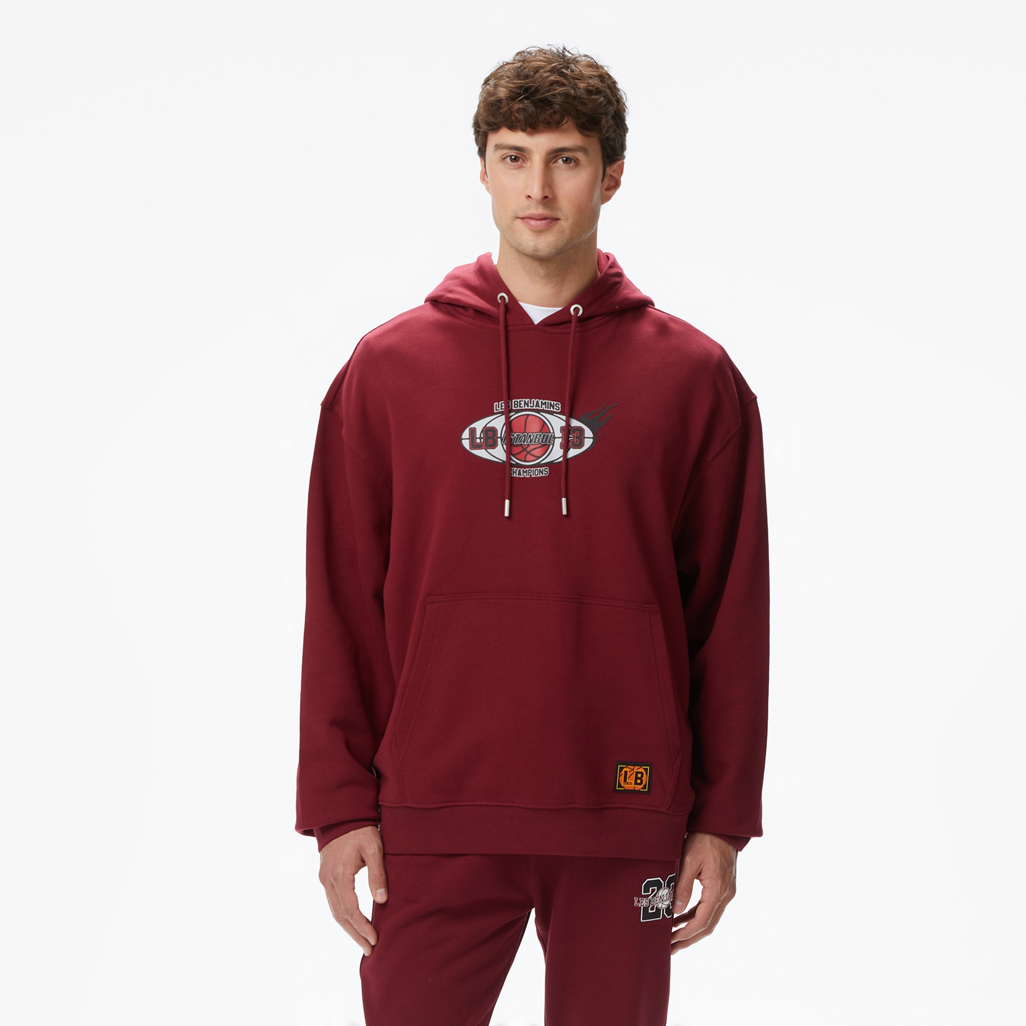 Les Benjamins Essentials 704 Erkek Bordo Sweatshirt