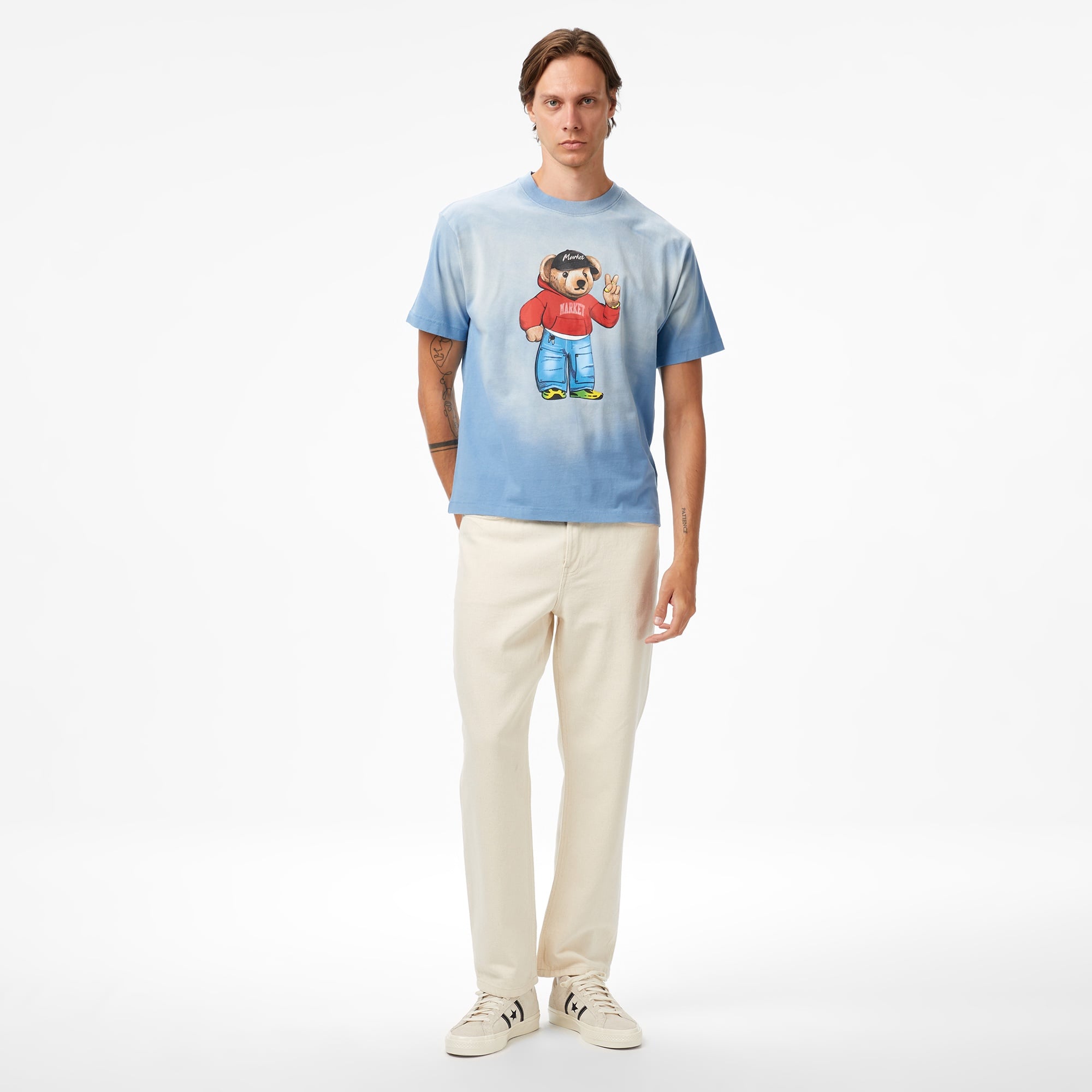 The Market Fit Check Bear Erkek Mavi T-Shirt