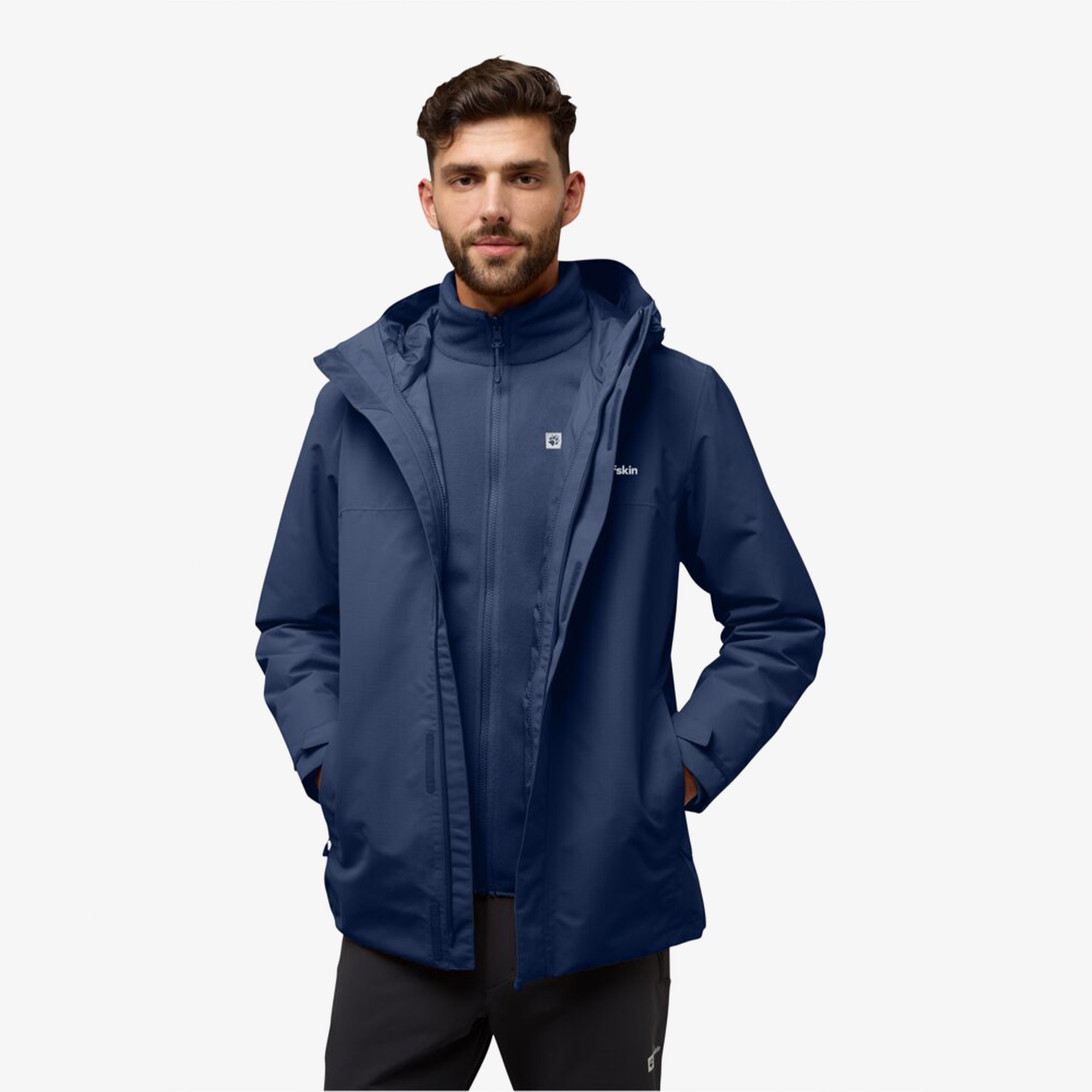Jack Wolfskin Altenberg 3in1 Erkek Mavi Outdoor Mont