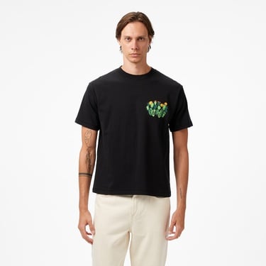  The Market 'Smiley Cactus Cropped' Erkek Siyah T-Shirt