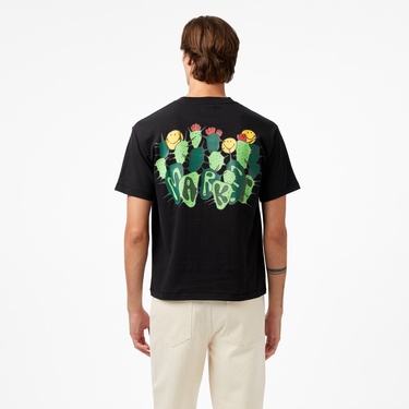  The Market 'Smiley Cactus Cropped' Erkek Siyah T-Shirt