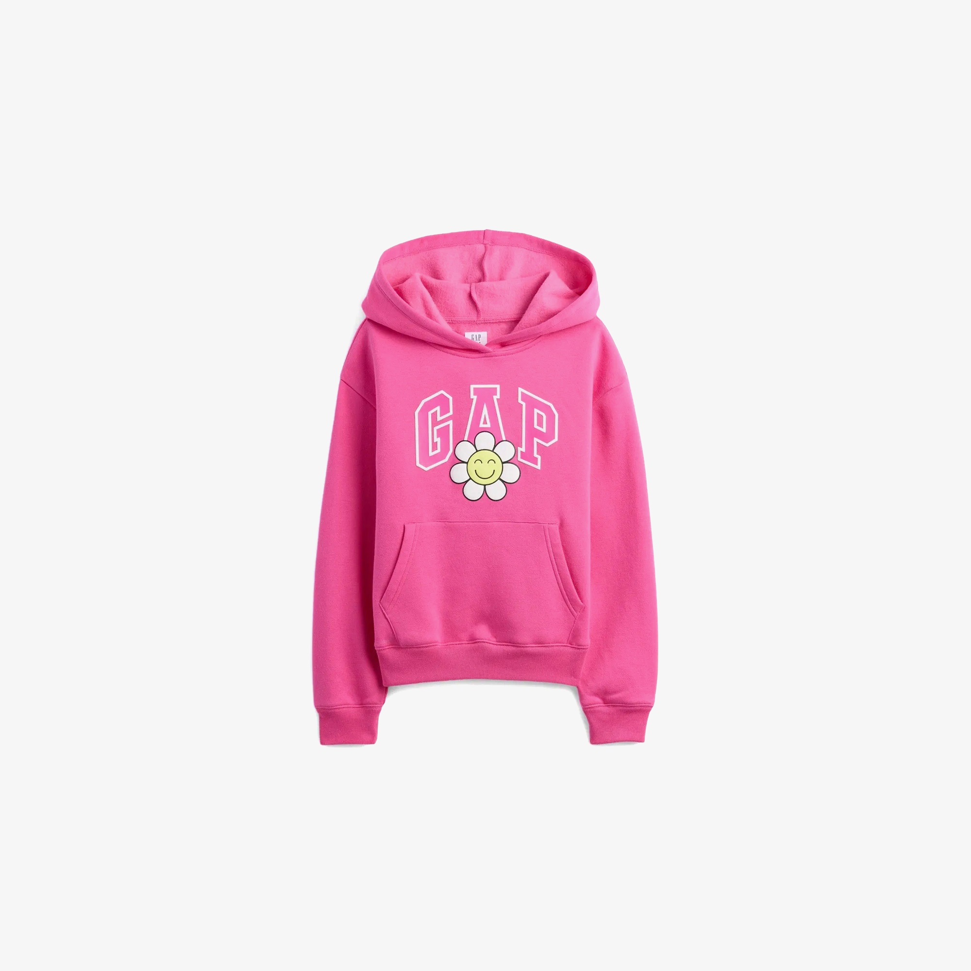 Gap Logo Çiçek Desenli Çocuk Pembe Sweatshirt