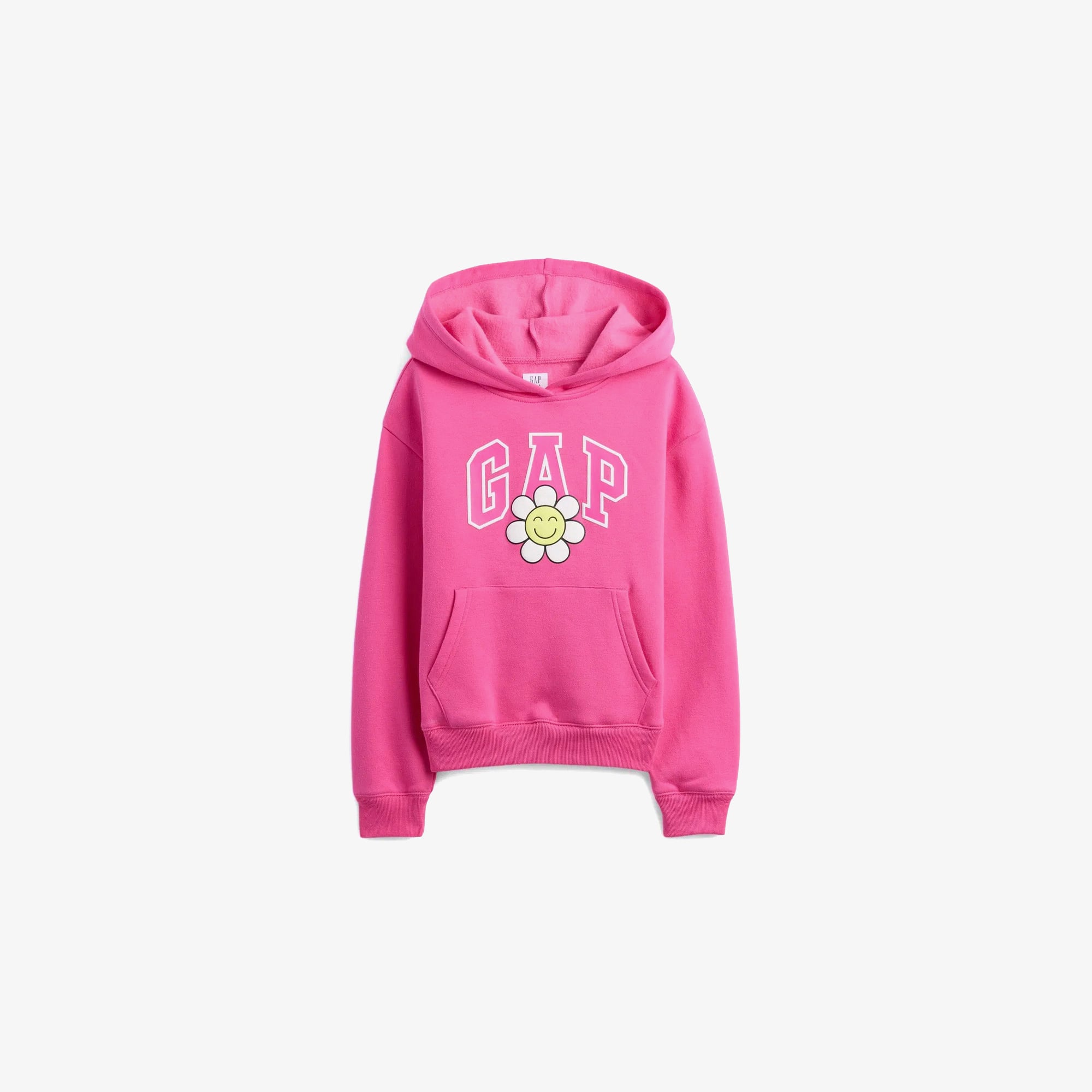  Gap Logo Çiçek Desenli Çocuk Pembe Sweatshirt