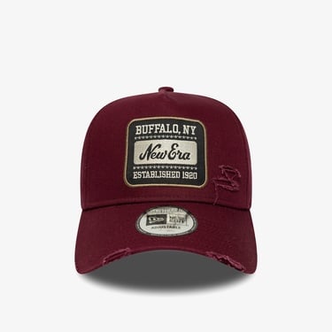 New Era Patch Distressed Wash Eframe Unisex Bordo Şapka