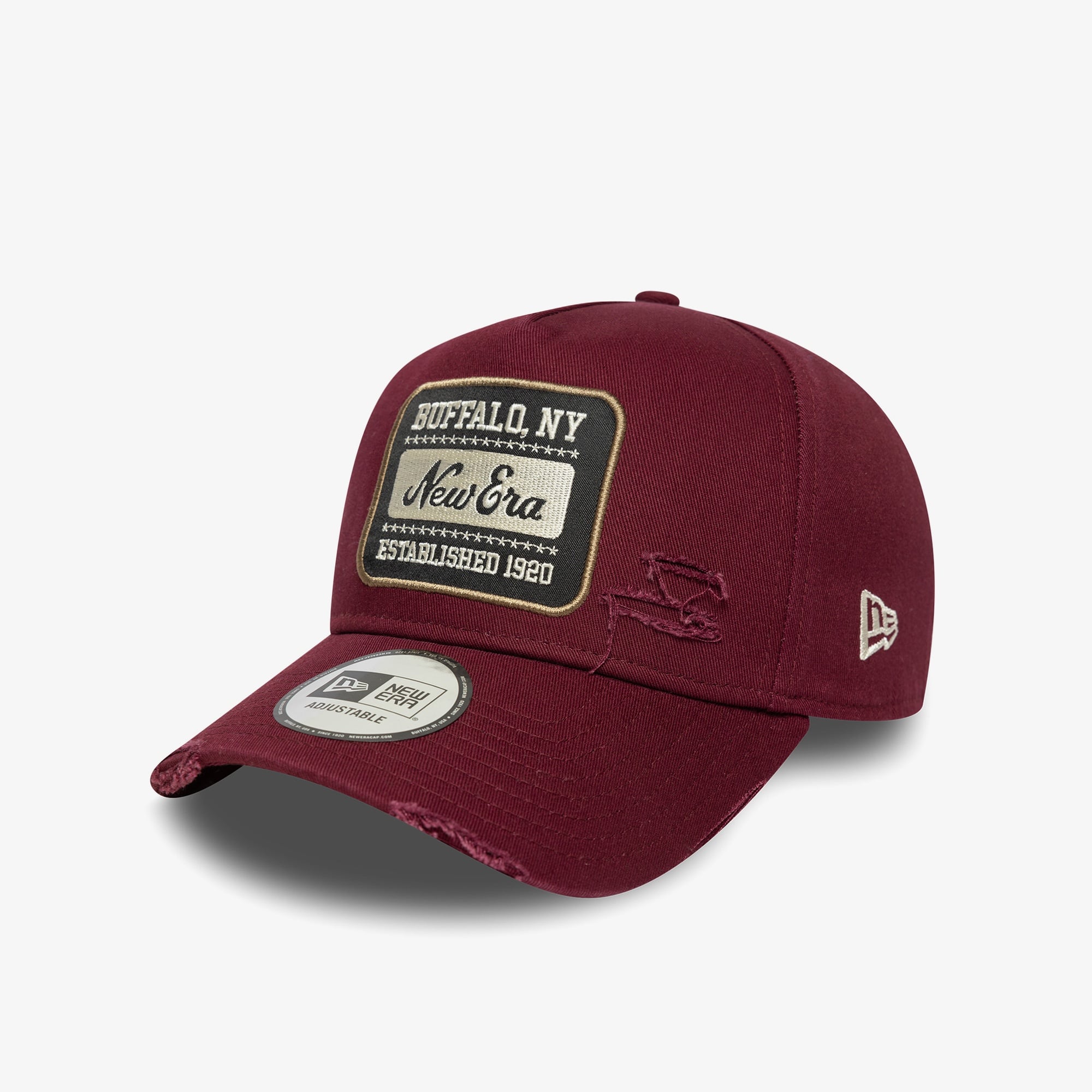 New Era Patch Distressed Wash Eframe Unisex Bordo Şapka