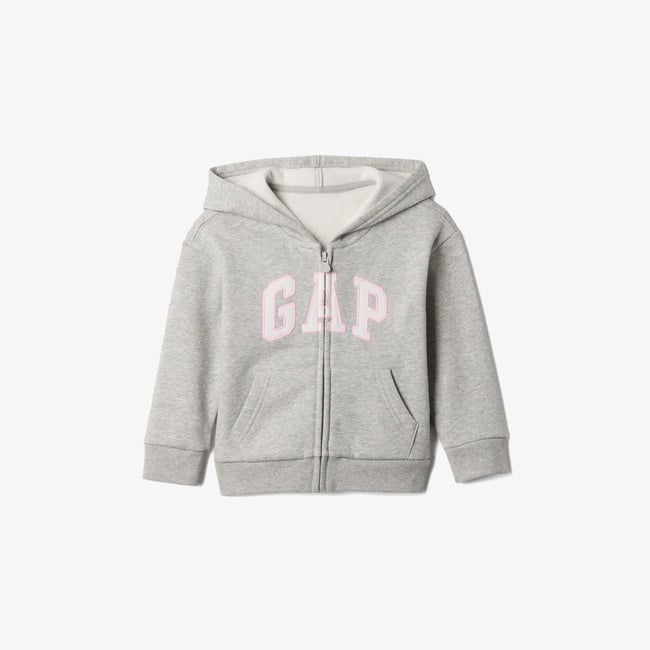  Gap Relaxed Logo Fermuarlı Çocuk Gri Sweatshirt