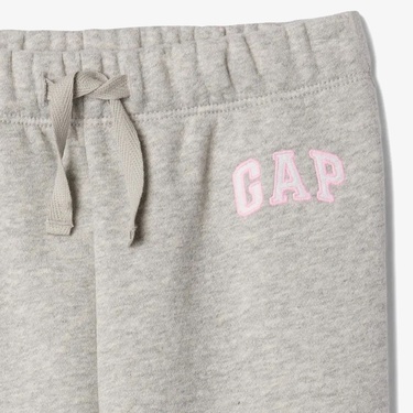  Gap Logo Kalp Desenli Pull-On Jogger Fleece Çocuk Gri Eşofman Altı