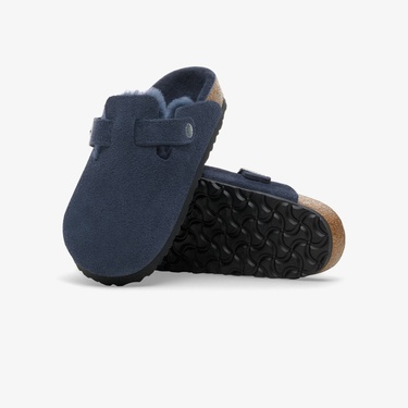  Birkenstock Boston VL Shearling Unisex Lacivert Terlik