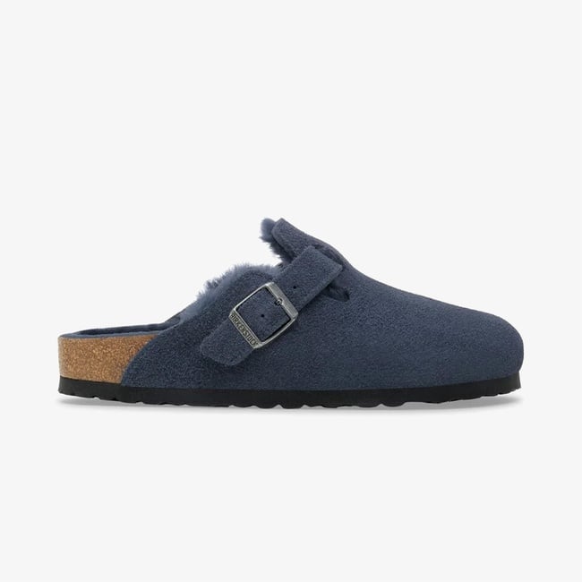  Birkenstock Boston VL Shearling Unisex Lacivert Terlik