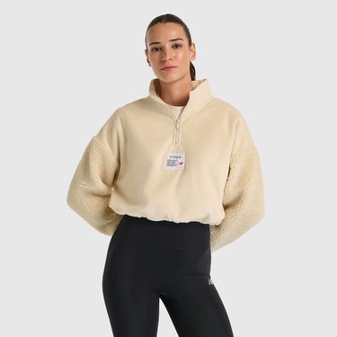  New Balance NB Lifestyle Kadın Bej Sweatshirt