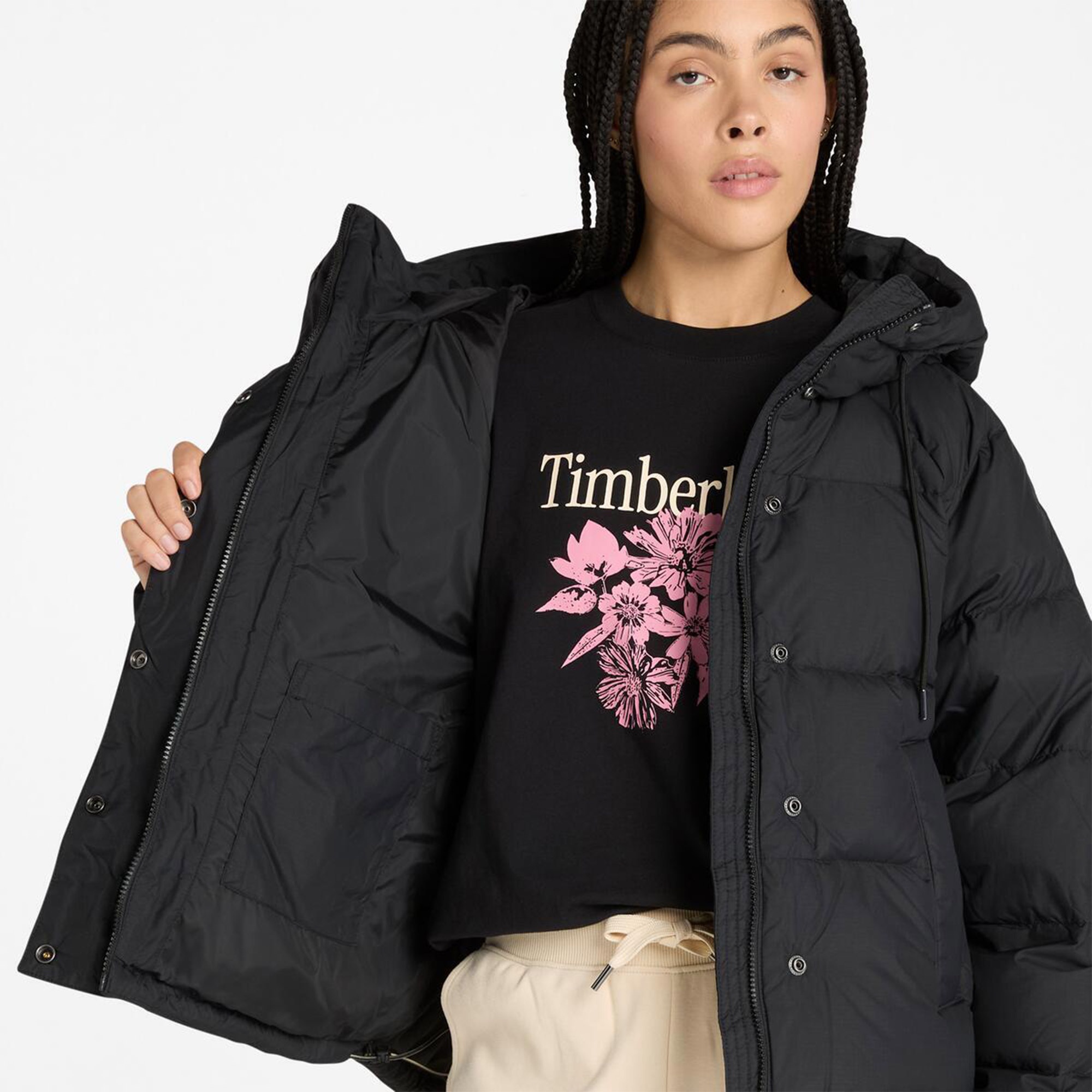 Timberland Recycled Down Puffer Kadın Siyah Ceket