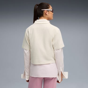  Puma Class Relaxed Polo Kadın Krem T-Shirt