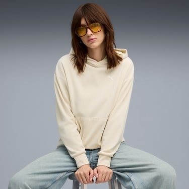  Puma Essentials Elevated Velour  Kadın Krem Sweatshirt