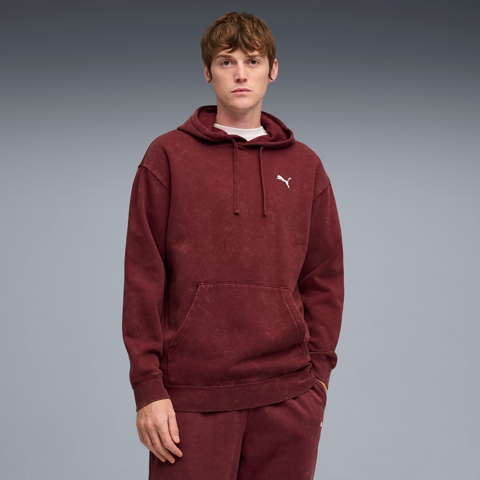 Puma Essentials Elevated Wash  Erkek Kırmızı Sweatshirt