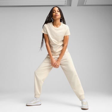  Puma Essentials Script  Kadın Krem T-Shirt