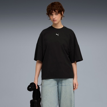  Puma Dare To Oversized Ruched Kadın Siyah T-Shirt