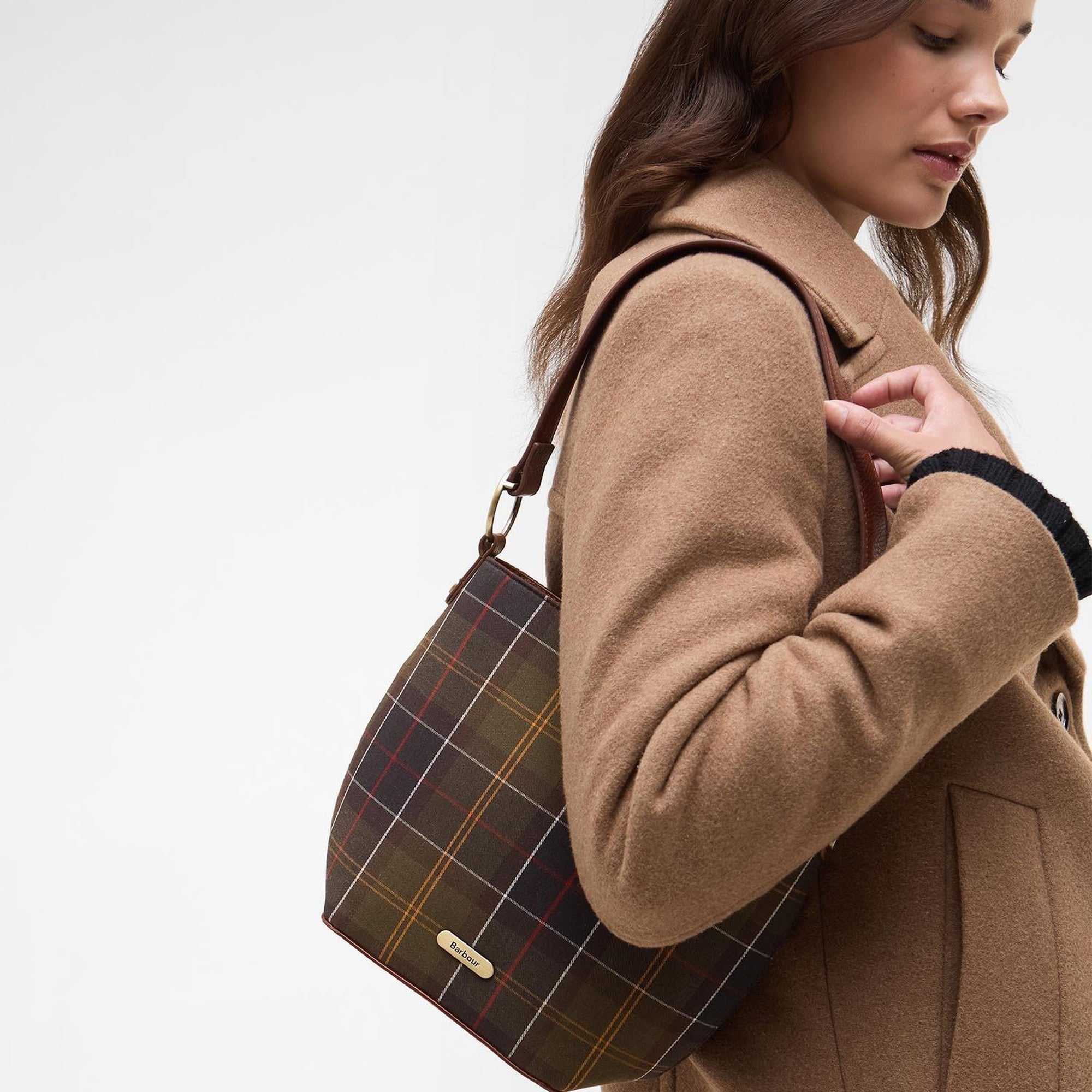 Barbour Cedar Tartan Bucket Kol Çantası