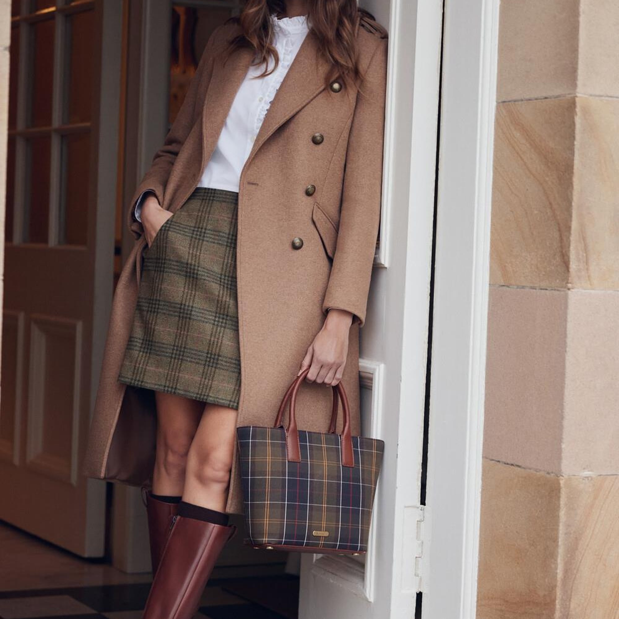 Barbour Birch Tartan Kol Çantası