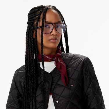  Tommy Hilfiger Padded Regular Quilted Kadın Puffer Siyah Ceket