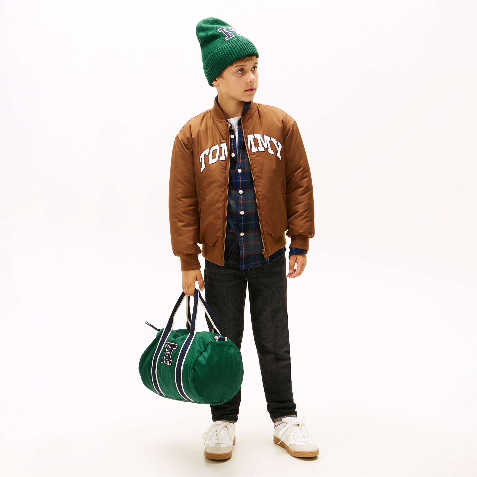 Tommy Hilfiger Modern Washed Denim Çocuk Straight Gri Jean Pantolon