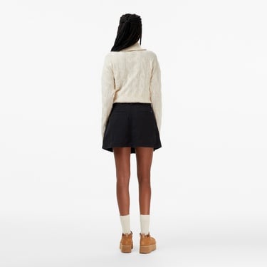  Tommy Jeans Canvas Mini Pleated Kadın Siyah Etek