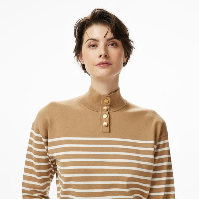  Tommy Hilfiger Jersey Gold Kadın Bej Kazak