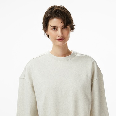  Calvin Klein Logo French Terry Kadın Gri Sweatshirt