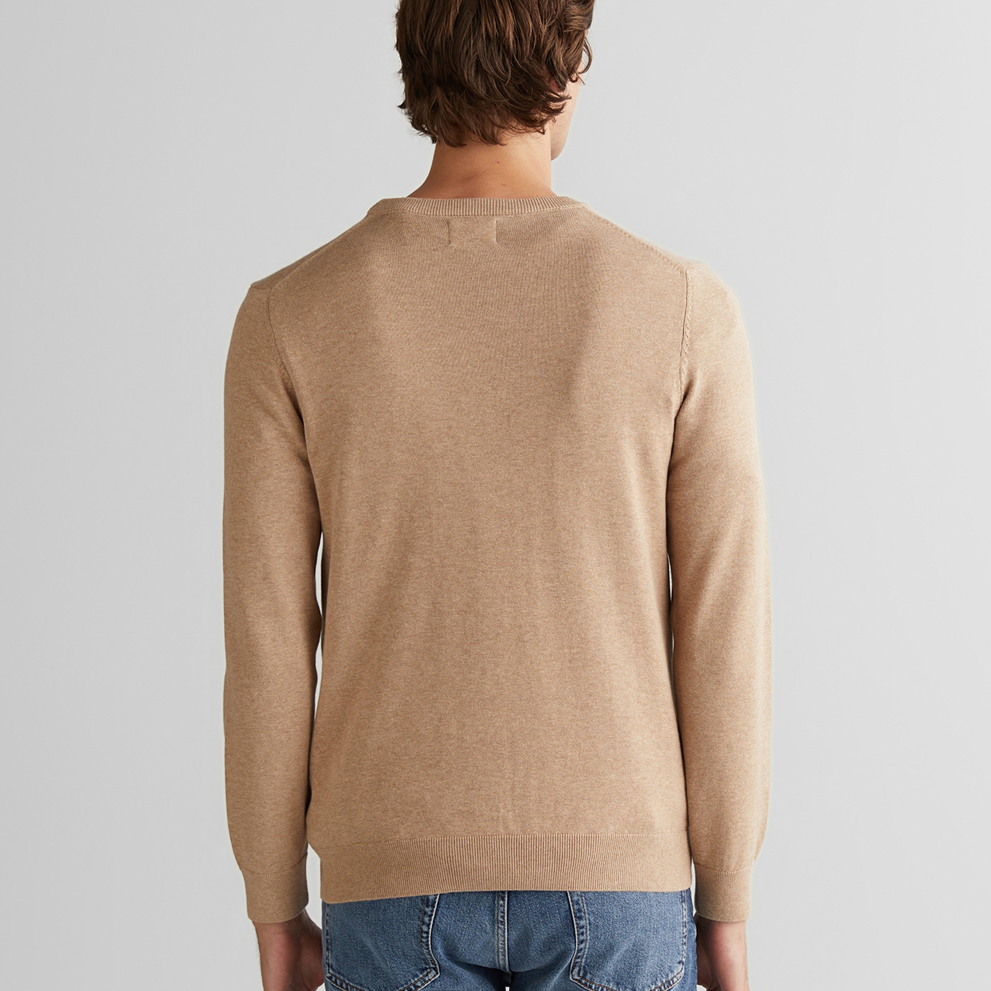 GANT Erkek Bej Regular Fit Bisiklet Yaka Kazak