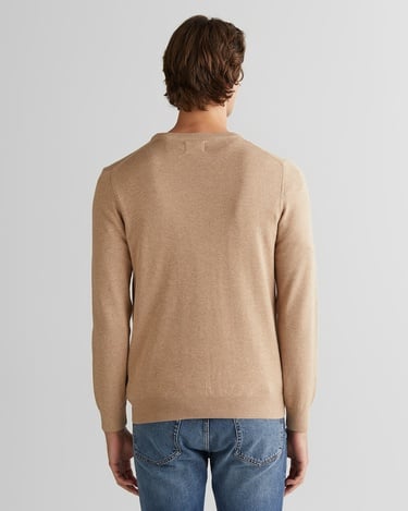  GANT Erkek Bej Regular Fit Bisiklet Yaka Kazak