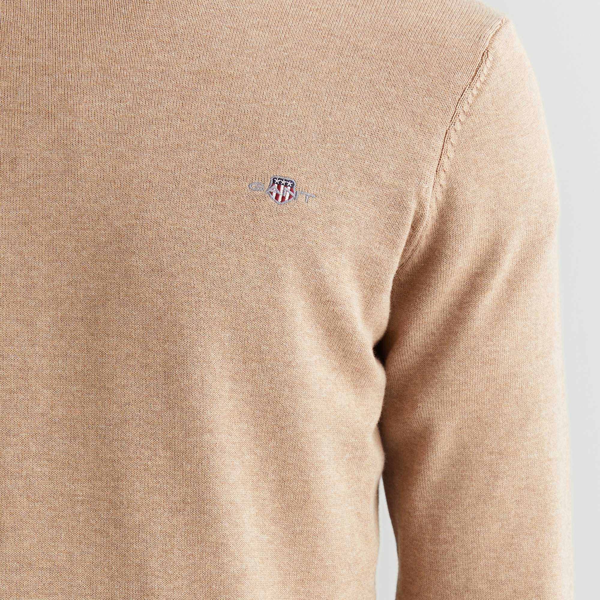 GANT Erkek Bej Regular Fit Bisiklet Yaka Kazak