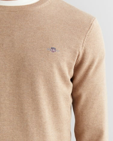  GANT Erkek Bej Regular Fit Bisiklet Yaka Kazak