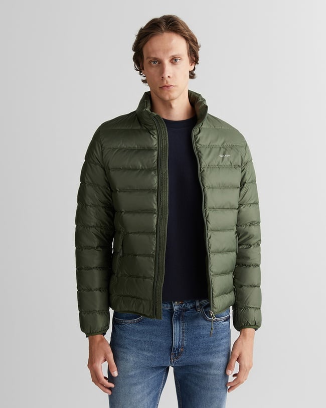  GANT Erkek Yeşil Regular Fit Dik Yaka Kaz Tüyü Mont