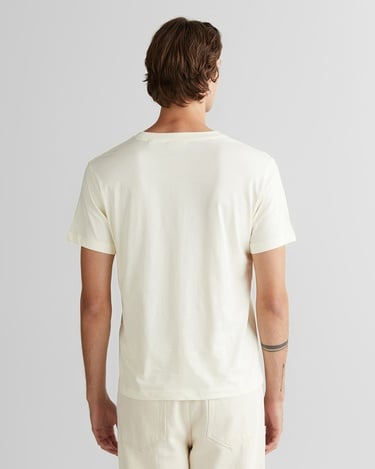  GANT Erkek Krem Regular Fit Bisiklet Yaka Logolu T-Shirt
