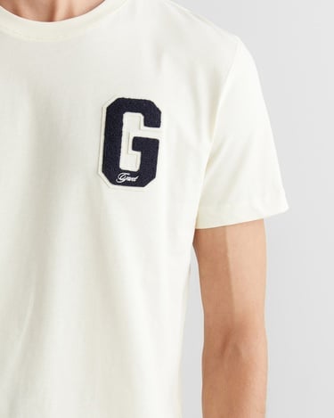  GANT Erkek Krem Regular Fit Bisiklet Yaka Logolu T-Shirt