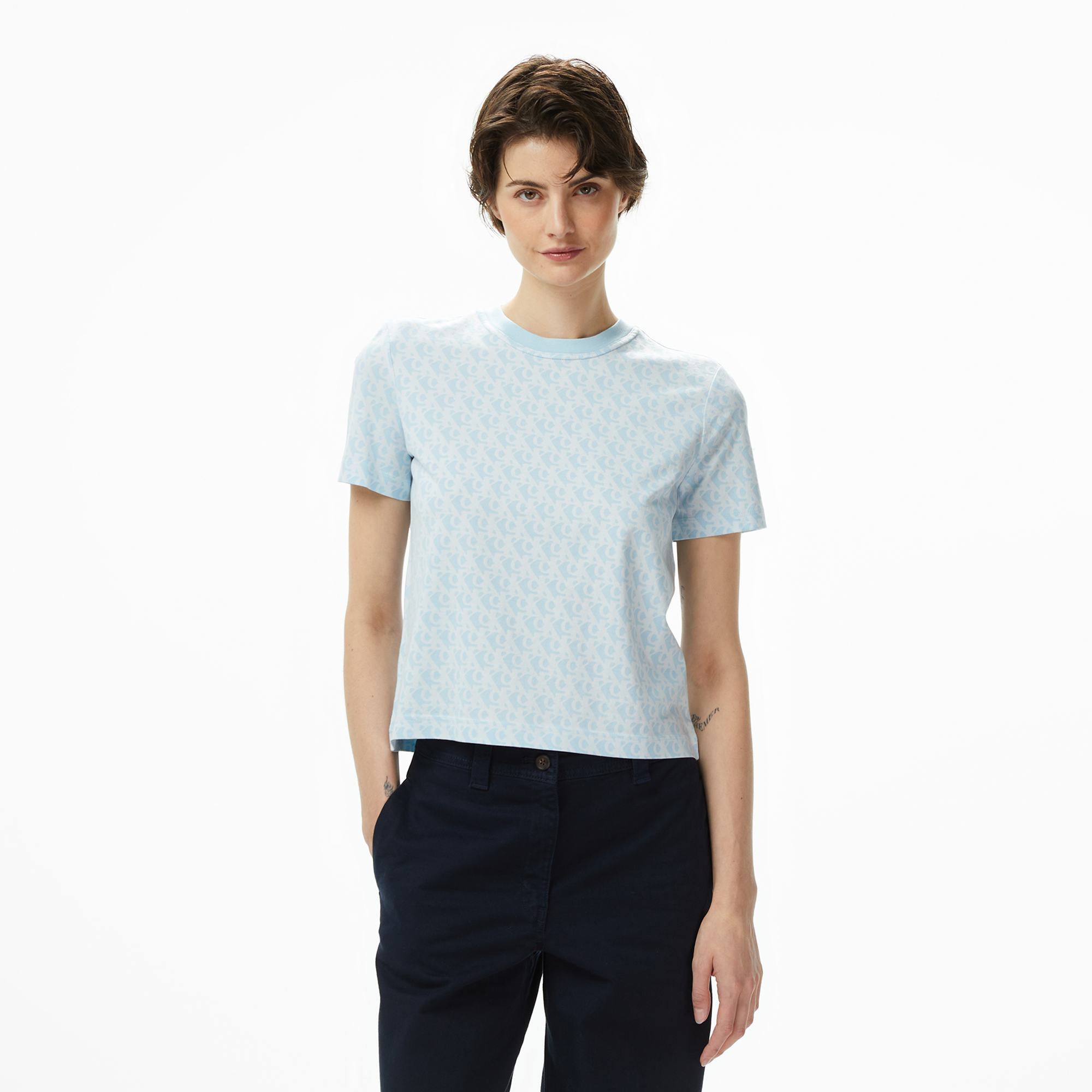  Calvin Klein Classic Kadın Mavi T-Shirt