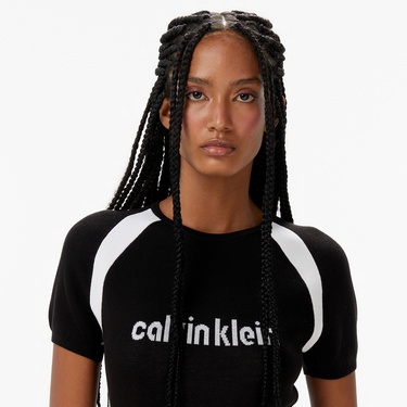  Calvin Klein Liquid Shine Sculpt Kadın Siyah Triko