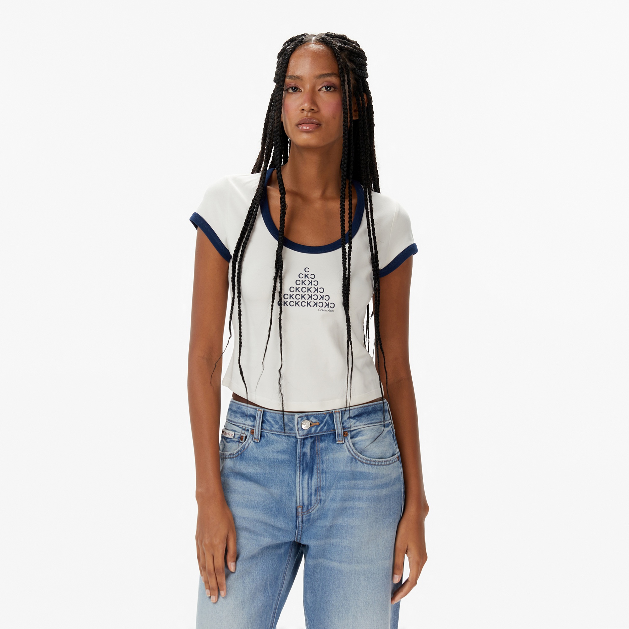 Calvin Klein Graphic Kadın Beyaz T-Shirt