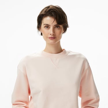  Calvin Klein Badge Logo Terry Crew Kadın Pembe Sweatshirt