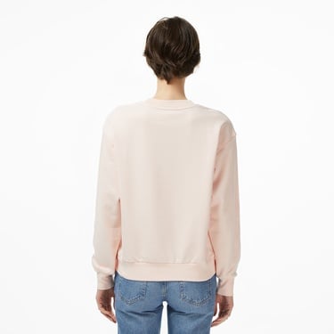  Calvin Klein Badge Logo Terry Crew Kadın Pembe Sweatshirt