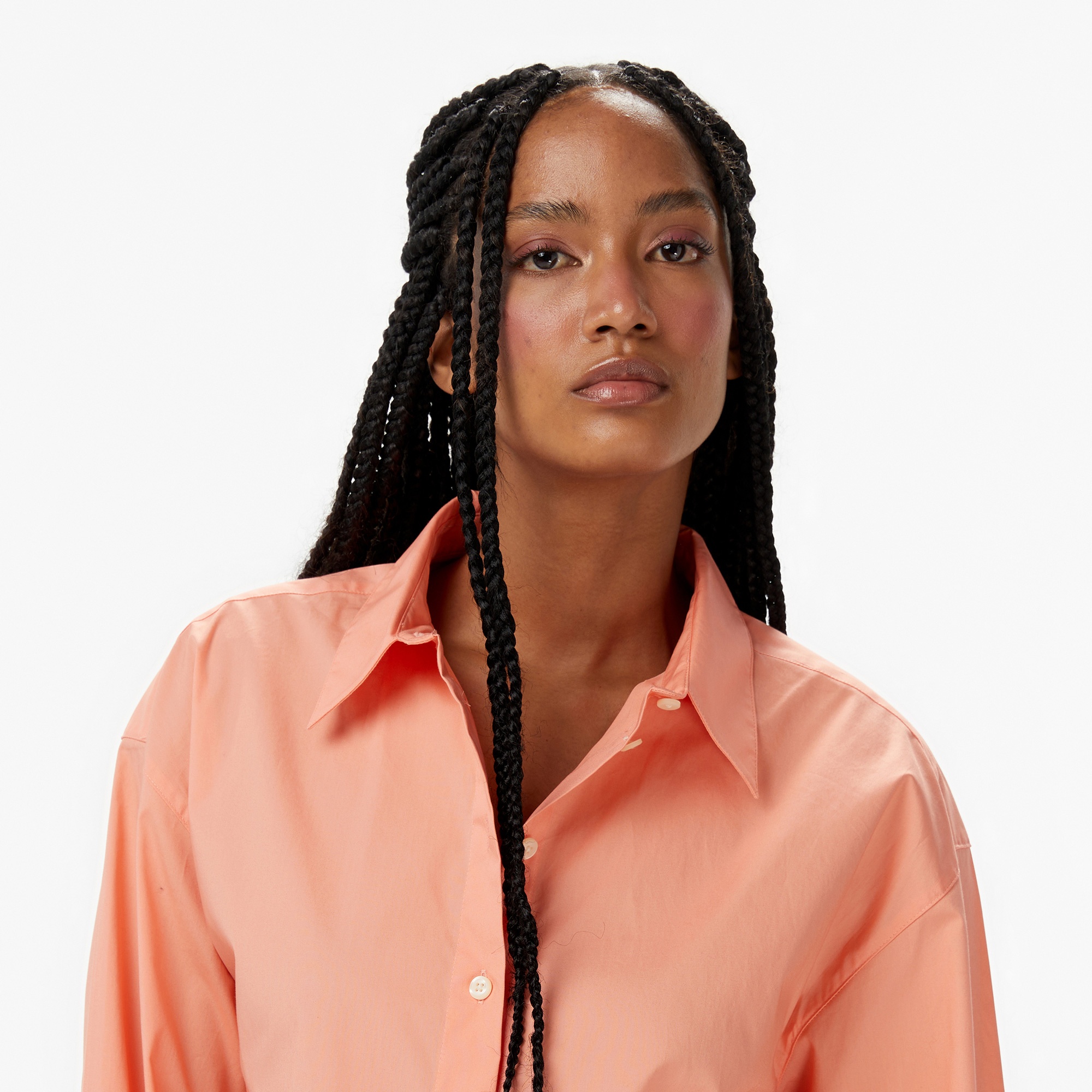 Calvin Klein Stretch Poplin Relaxed Kadın Turuncu Gömlek