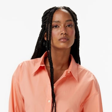  Calvin Klein Stretch Poplin Relaxed Kadın Turuncu Gömlek