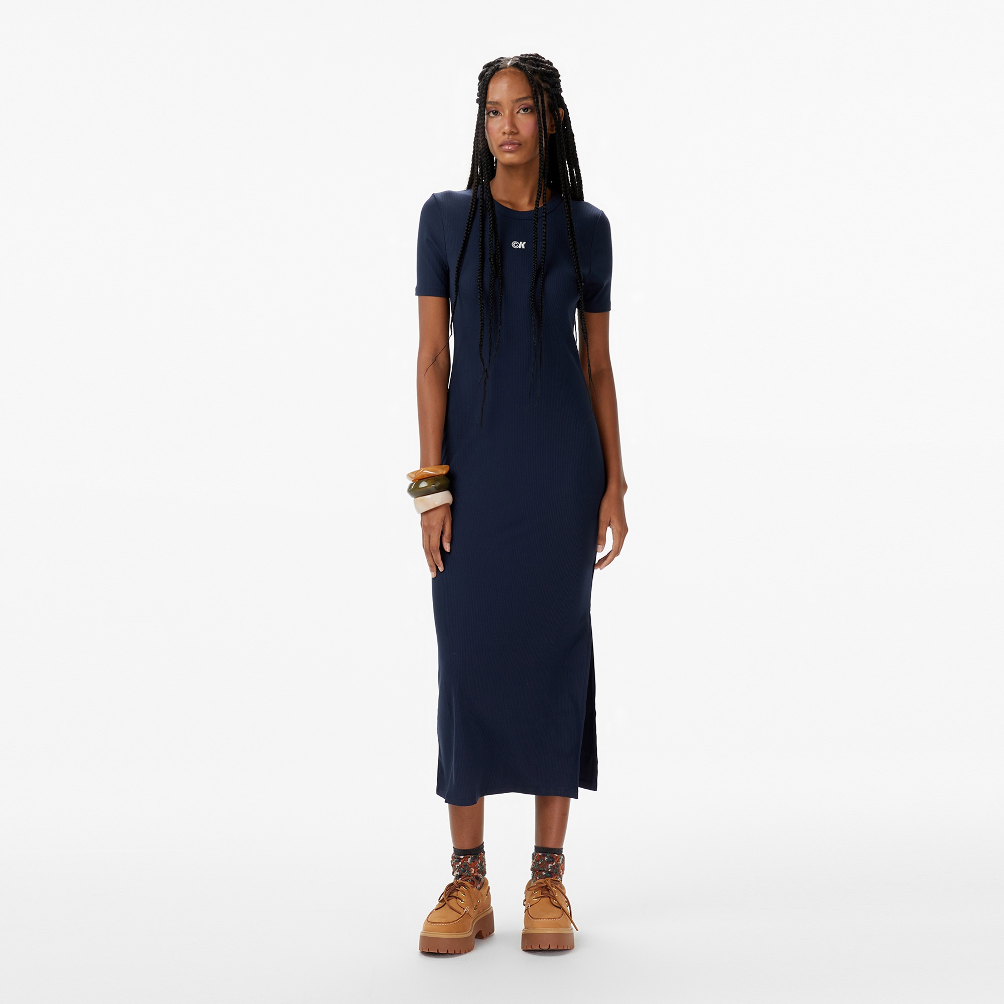 Calvin Klein Modal Kadın Mavi Elbise