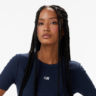  Calvin Klein Modal Essential Kadın Mavi T-Shirt