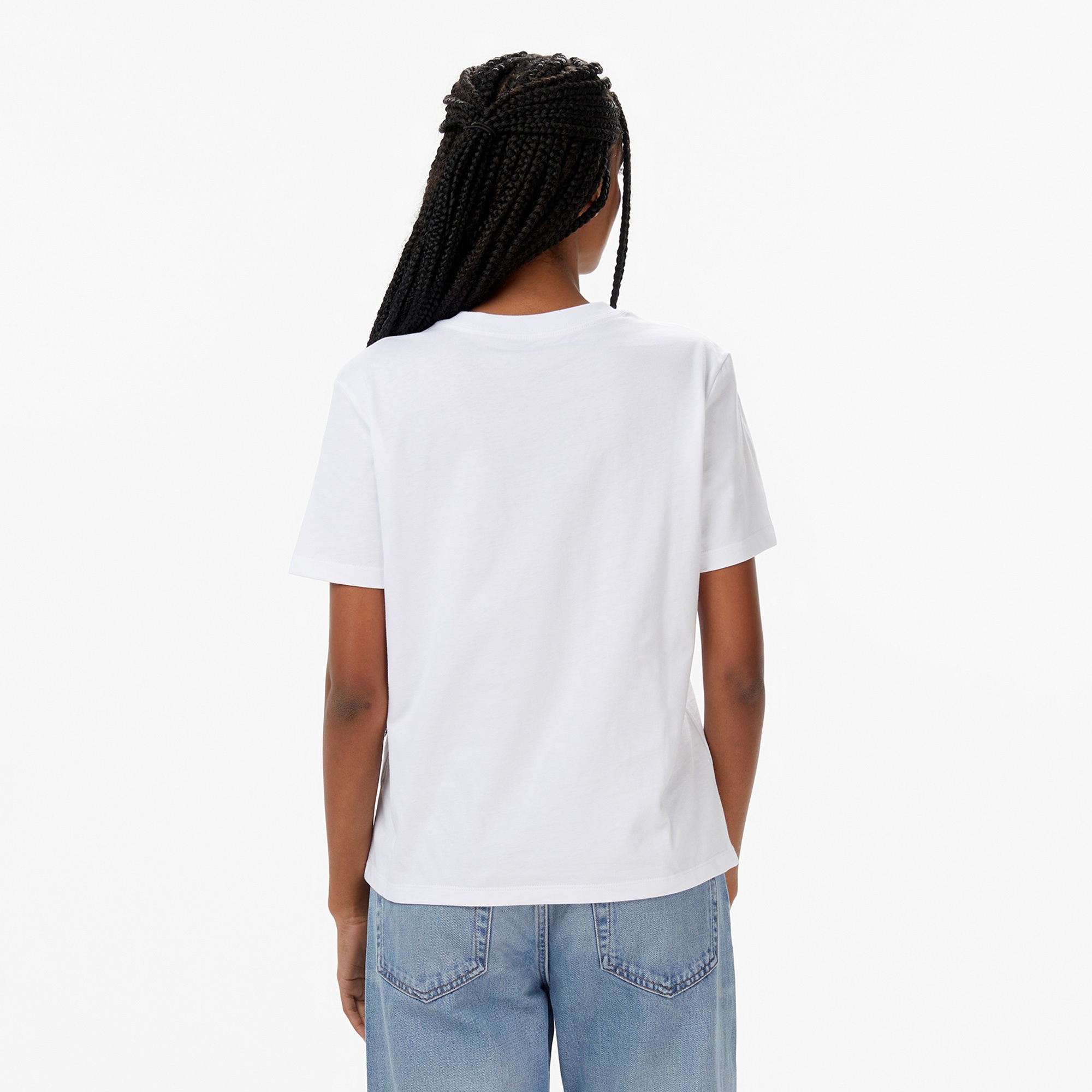 Calvin Klein Classic Logo Kadın Beyaz T-Shirt