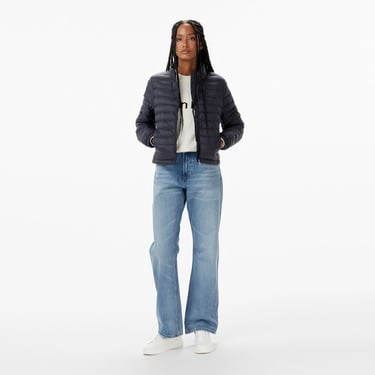  Calvin Klein Ultra Lightweight Down Puffer Kadın Mavi Ceket